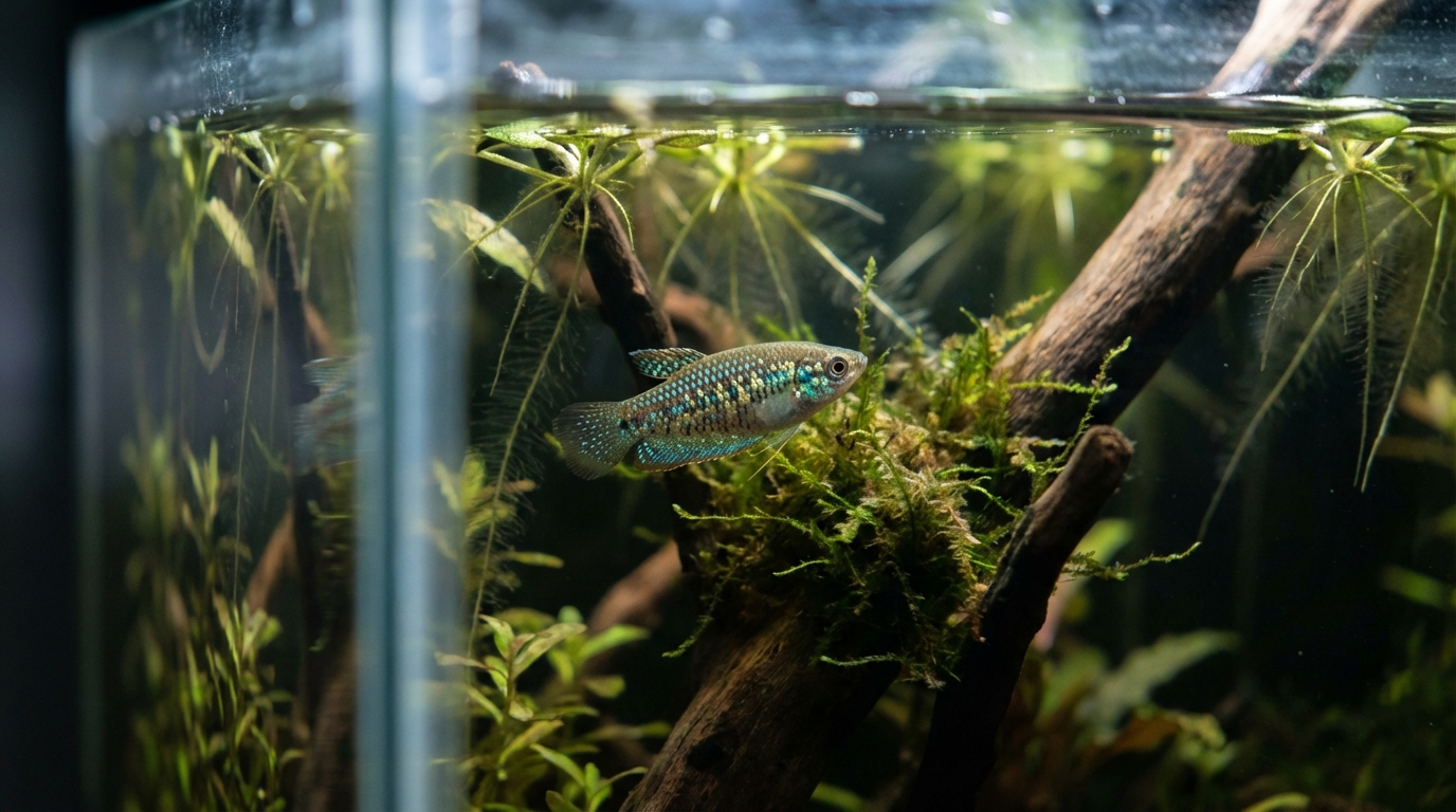 Emerald Betta in a Planted Aquascape